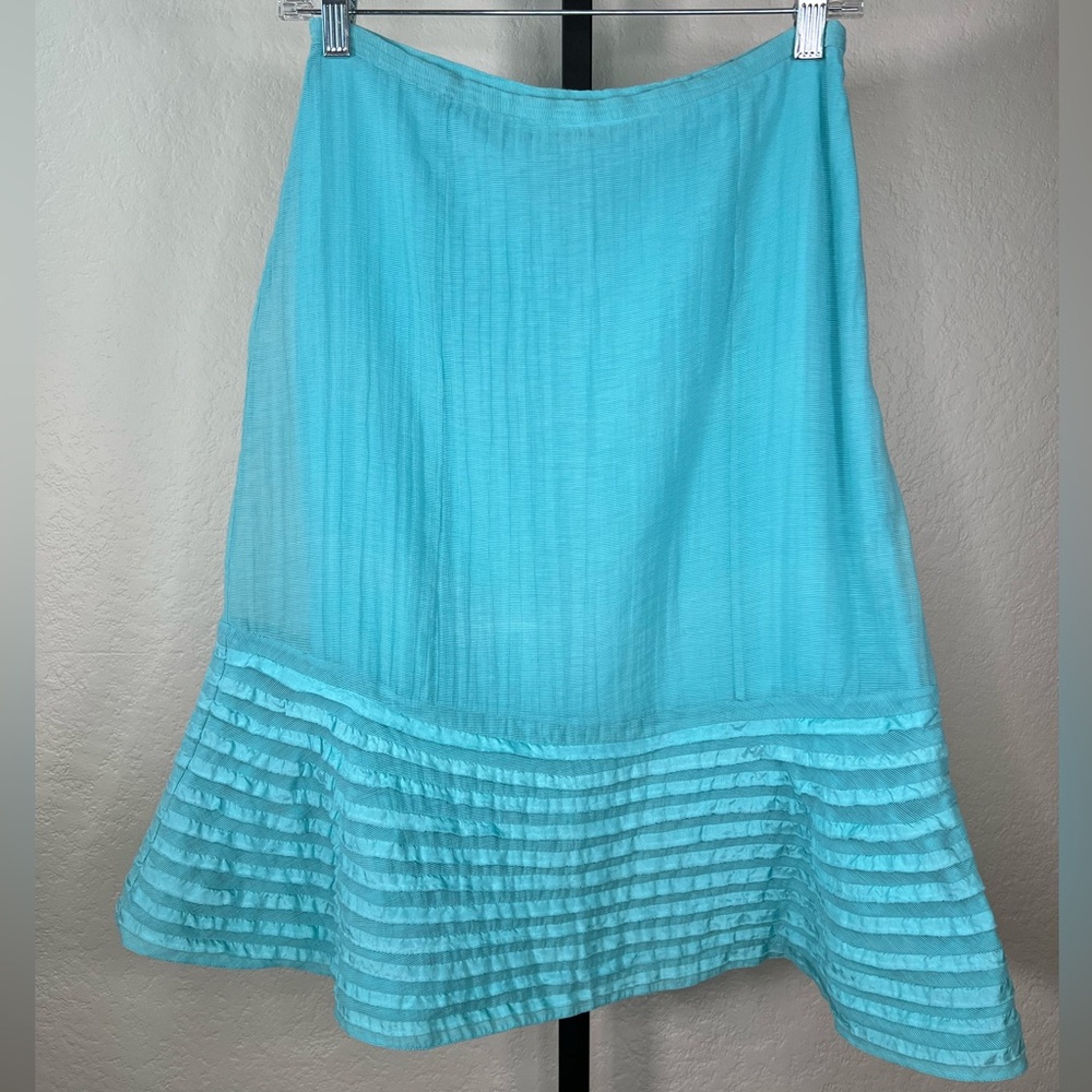 Anthropologie Odille Ruffle Cotton Blend Lined Skirt Size 0 EUC